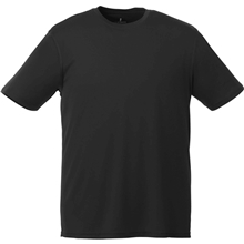 aerial view a black (995) mens omi short sleeve performance tech tee, image 1 of 3