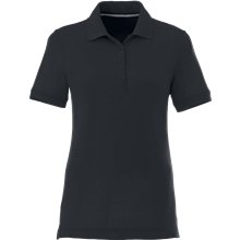aerial view a navy (575) womens crandall short sleeve pique polo, image 1 of 5