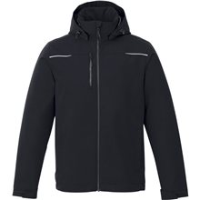 aerial view a black (995) mens colton fleece lined waterproof jacket, image 1 of 4