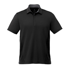 aerial view a black (995) mens piedmont short sleeve performance polo, image 1 of 3