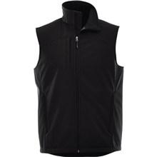aerial view a black (995) mens stinson softshell vest, image 1 of 2