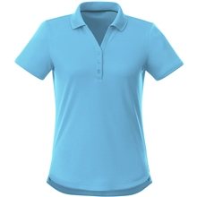 aerial view a aspen blue (430) womens otis short sleeve performance polo, image 1 of 7