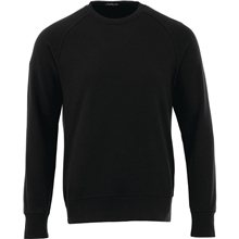 aerial view a black (995) mens kruger fleece crewneck sweatshirt, image 1 of 2