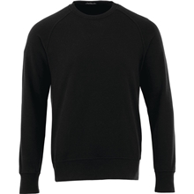 aerial view a black (995) mens kruger fleece crewneck sweatshirt, image 1 of 2