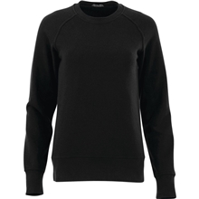 aerial view a black (995) womens kruger fleece crewneck sweatshirt, image 1 of 2