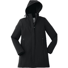 aerial view a black (995) womens elkpoint roots73 softshell jacket, image 1 of 2