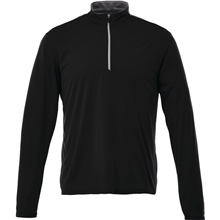aerial view a black (995) mens vega performance tech quarter zip, image 1 of 4