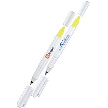 aerial view a group of uni - ball(r) combi white - yellow highlighter pen, image 1 of 3