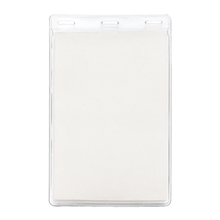 aerial view a clear 4 x 6 printed large vertical vinyl pouch, image 1 of 2