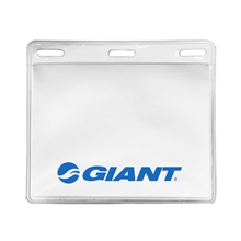 aerial view a clear 4 x 3 printed horizontal vinyl pouch, image 1 of 2