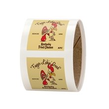 aerial view a group of 3 x 3 square roll labels, image 1 of 3