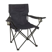 aerial view a black captain folding chair, image 1 of 3