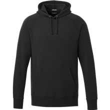 aerial view a black (995) unisex dayton classic cozy fleece hoodie, image 1 of 4