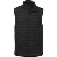 aerial view a black (995) mens telluride lightweight packable insulated puffer vest, image 1 of 4