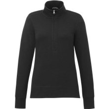 aerial view a black (995) womens dayton classic fleece half zip pullover, image 1 of 5