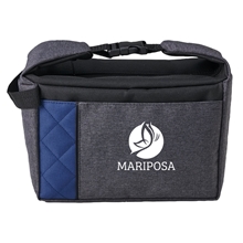 aerial view a dark blue mod lunch bag / cooler, image 1 of 6
