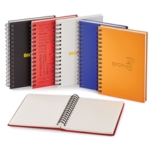 aerial view a group of neoskin(r) hard cover spiral journal notebook, image 1 of 2