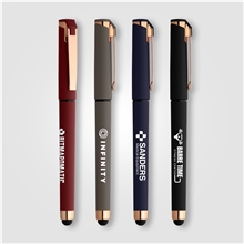 aerial view a group of islander softy rose gold stylus gel pen, image 1 of 2