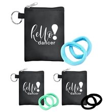 aerial view a group of stretchy hair tie pouch, image 1 of 2