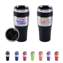 aerial view a group of 16 oz bpa - free silver streak tumbler, image 1 of 2