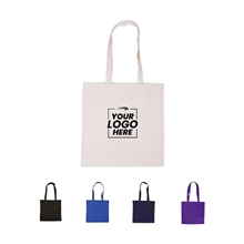 aerial view a group of basic cotton canvas tote bag - 15 x 15, 4 oz cotton, image 1 of 2