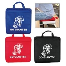 a group of nonwoven custom promotional stadium seat cushion - black, red or blue