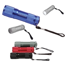 a group of 9 led metal flashlight