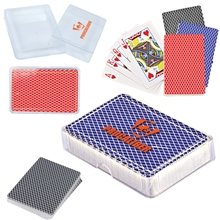 a group of value playing cards with case
