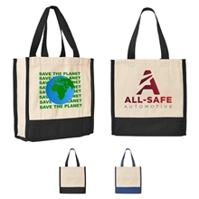 aerial view a group of prime line junior mini cotton box tote bag, image 1 of 2