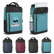 aerial view a group of austin nylon collection laptop backpack, image 1 of 2