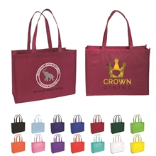 aerial view a group of celebration shopping non woven standard tote bag 16 x 12, image 1 of 2
