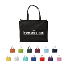 aerial view a group of non woven standard tote bag 16 x 12, image 1 of 3