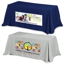 a group of preakness six fits 6 ft table 3- sided economy table covers table throws (photoimage full color)