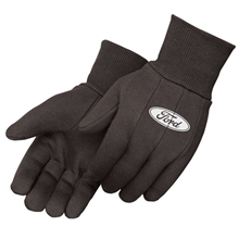 a dark brown brown jersey work gloves