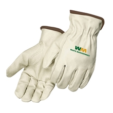 a cream standard grain pigskin driver gloves