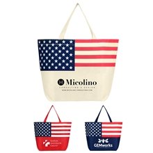 a group of american flag non - woven tote bag