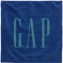 aerial view a blue 12x12 microfiber terry towel - 300gsm, image 1 of 2