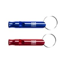 a group of aluminum metal whistle key chain