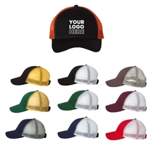 a group of valucap - bio - washed trucker cap - colors