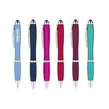 a group of curvy stylus twist pen - metallic