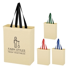 a group of natural cotton canvas grocery tote bag