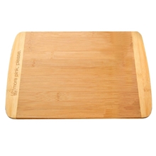 aerial view a bamboo large two - tone bamboo cutting board, image 1 of 2