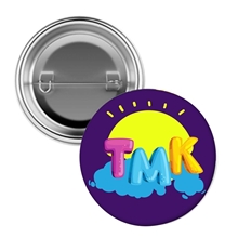 aerial view a silver full color lapel pin back button, image 1 of 2