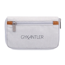 aerial view a quiet grey heather mobile office hybrid toiletry bag, image 1 of 7