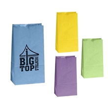a group of colored paper popcorn bag with serrated cut top