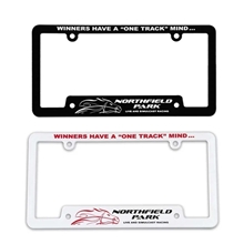 a group of corner view license plate frame