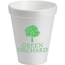 aerial view a white 6 oz styrofoam cup, image 1 of 2