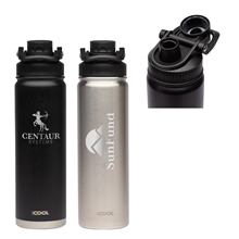 aerial view a group of icool(r) durango 24 oz double wall, stainless steel water bottle, image 1 of 2