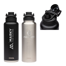 aerial view a group of icool(r) durango 40 oz double wall, stainless steel water bottle, image 1 of 2
