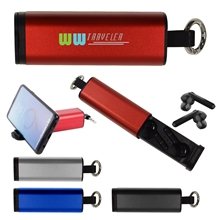 a group of tech support true wireless earbuds phone stand